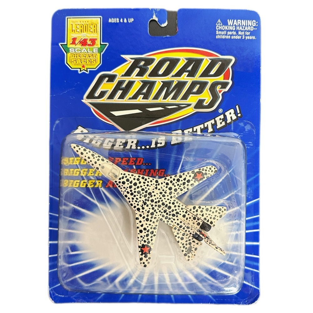 Vintage Road Champs F-111 LEOPARD PLANE 1:43 SCALE - DIE-CAST METAL 1999 New!